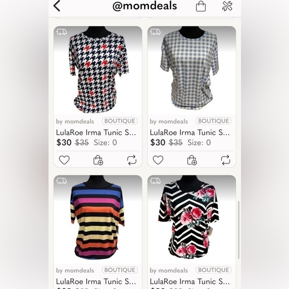 LulaRoe Irma Tunic Short Sleeve Blue White Vertical Zigzag Pattern XXS-XS 00-0 - Picture 10 of 11